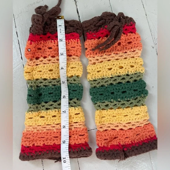 Colorful Crochet Arm Warmers by Sleepy Jane, Rare - Picture 4 of 5